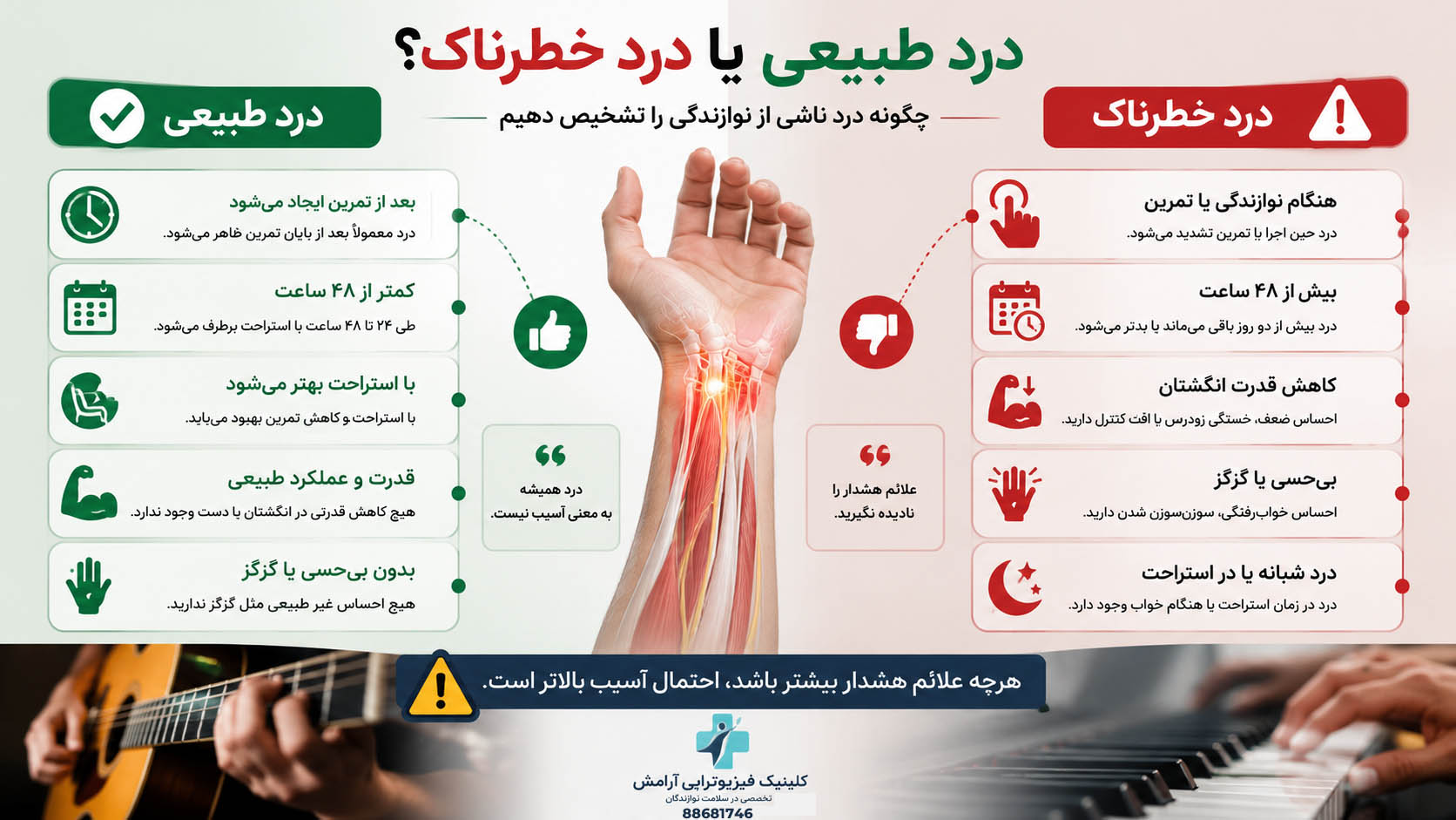 چگونه درد ناشی از نوازندگی را تشخیص دهیم